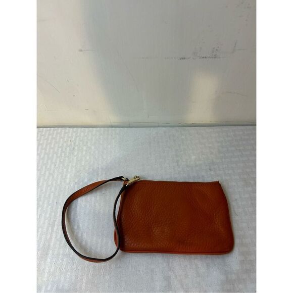 MK Michael Kors zipper wristlet wallet orange 7"x4.5" - Picture 2 of 5